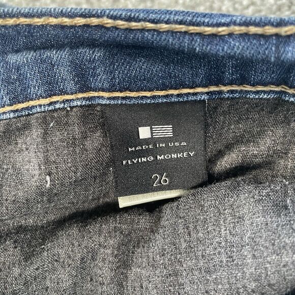 Flying Monkey Womens Cuffed Denim Jean Shorts Stretch Made In USA Size 26 - Picture 5 of 10